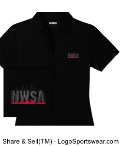 NWSA Black V Neck Women's Polo Design Zoom